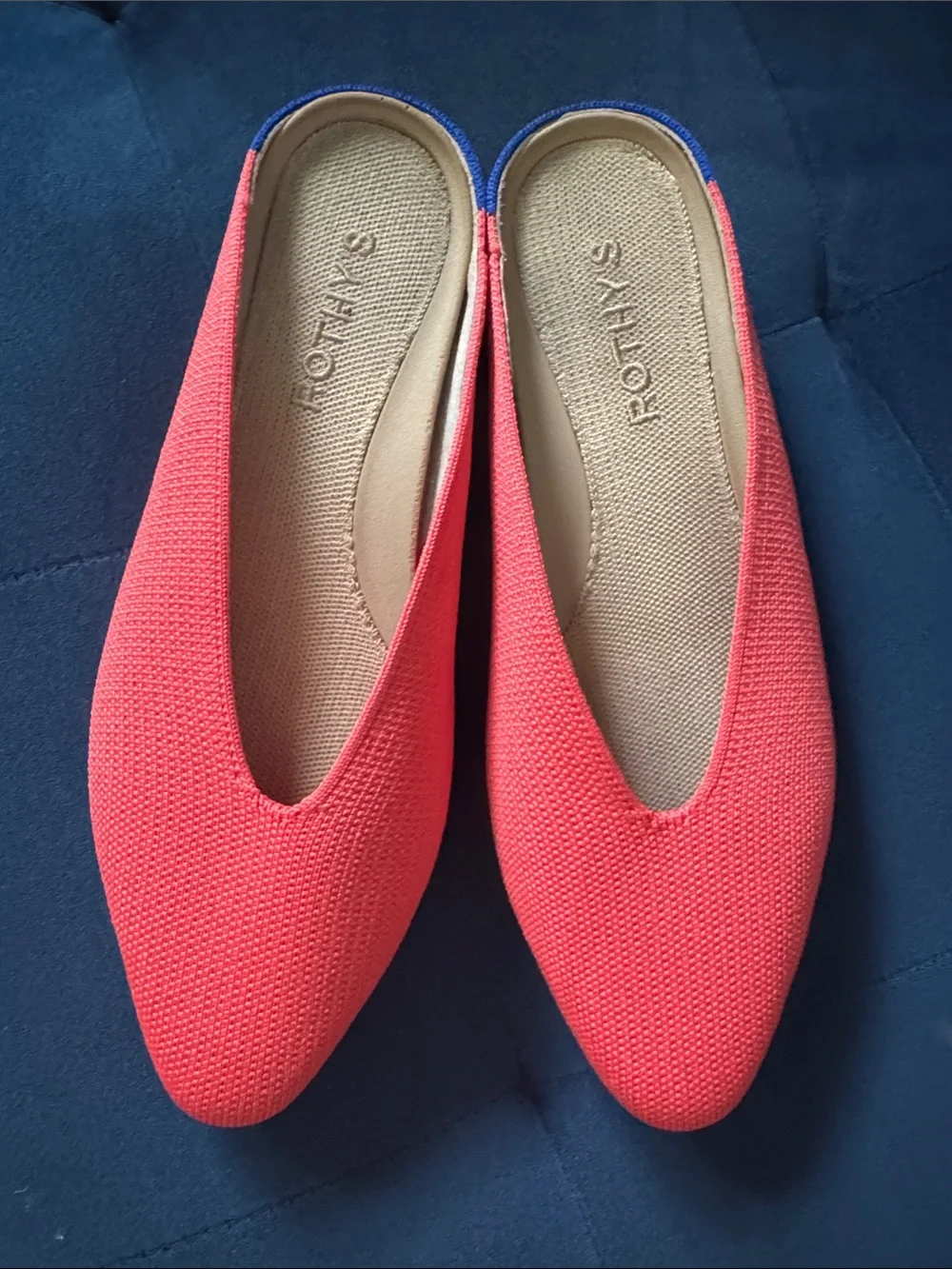 Rothy's Coral Pointed-Toe Slip-Ons -6.5